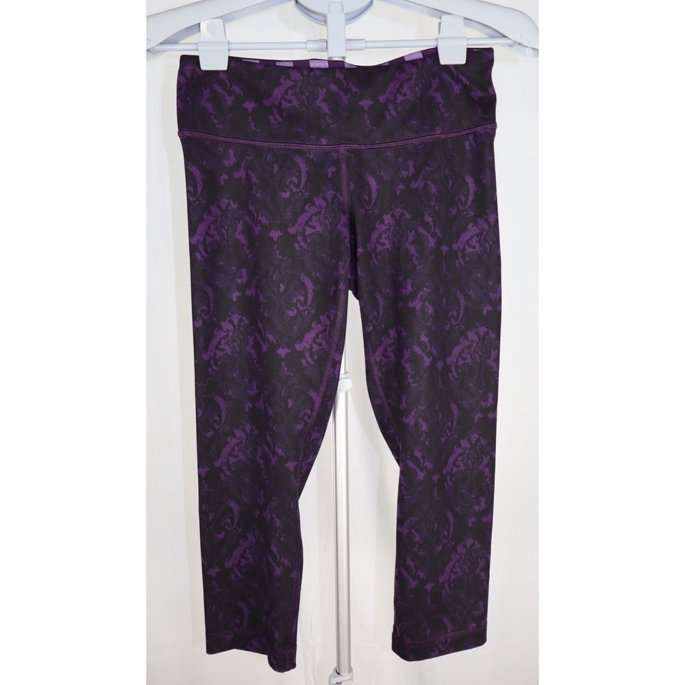 Lululemon Size 8 Wunder Under Leggings Beautiful Baroque Deep Zinfandel (Purple)